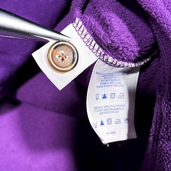 Lands End Purple Button Down Shirt Four Pockets Warm Soft Texture Size XS/P 2-4 - Picture 7 of 10